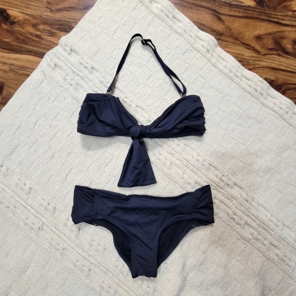 Palmacea Colombian Bandeau Tie Cheeky Bikini Set size XS Black